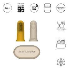 Matchstick Monkey Finger Toothbrush W/ Portable Case 2pcs