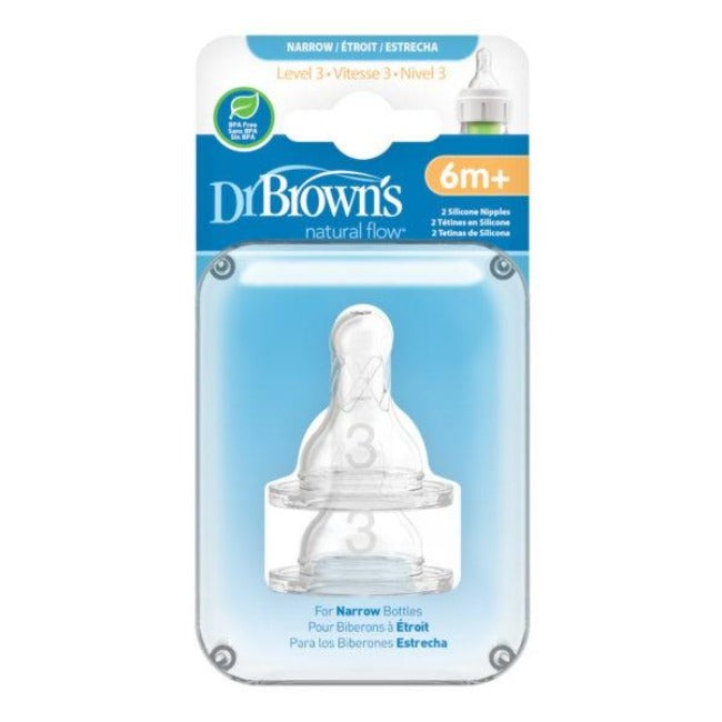 Dr. Brown's Natural Flow® Options+™ Baby Bottle Nipples Narrow-Neck-Bebehaus