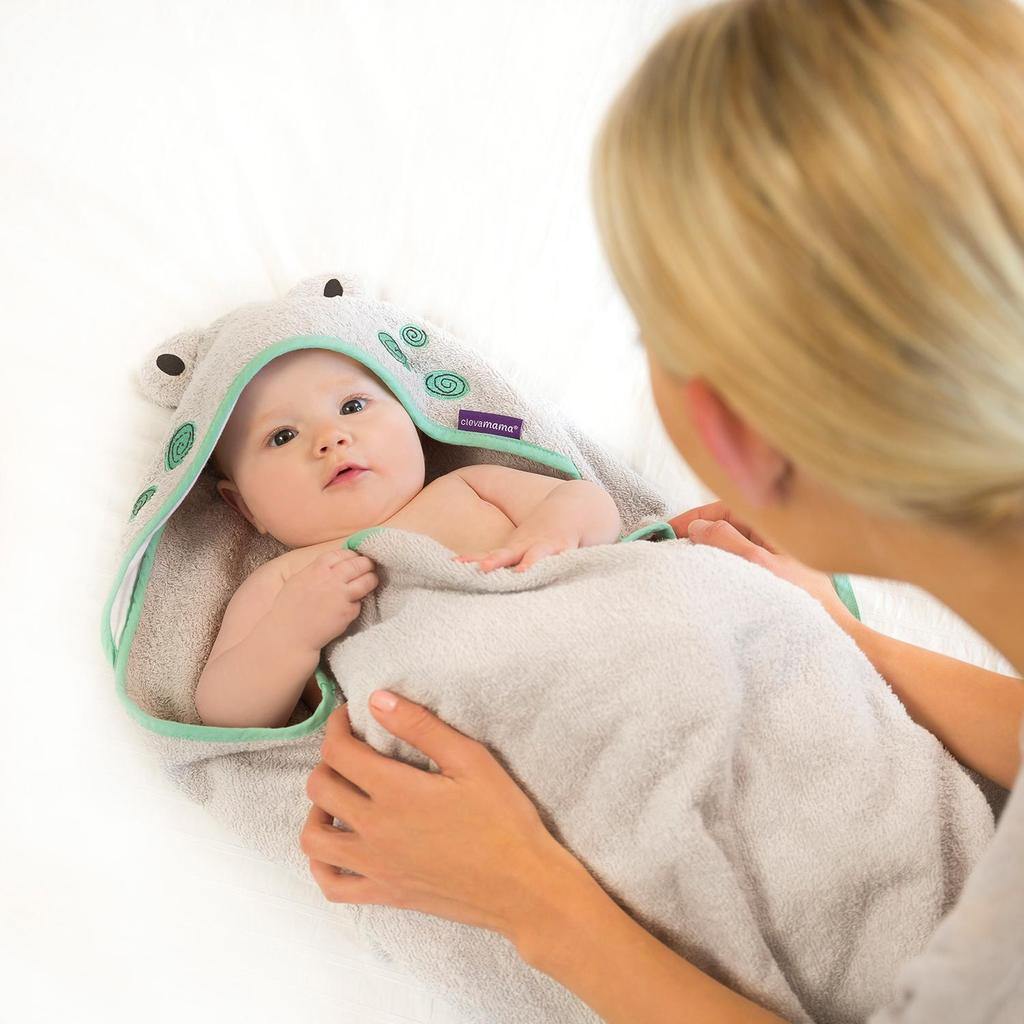 Clevamama Bamboo Apron Baby Bath Towel-Bebehaus