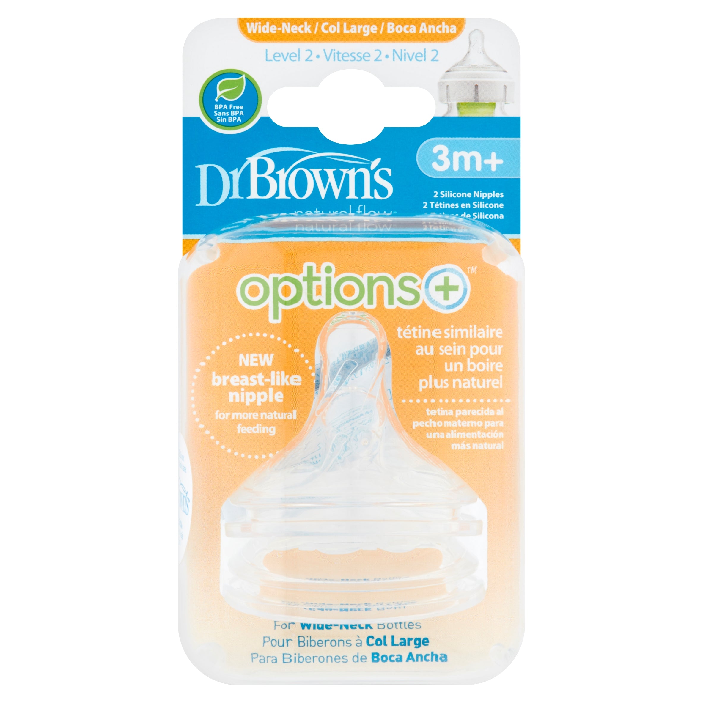 Dr. Brown's Natural Flow® Options+™ Baby Bottle Nipples Wide-Neck-Bebehaus
