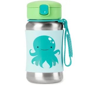 Skip Hop Zoo Stainless Steel Straw Bottle 350ml