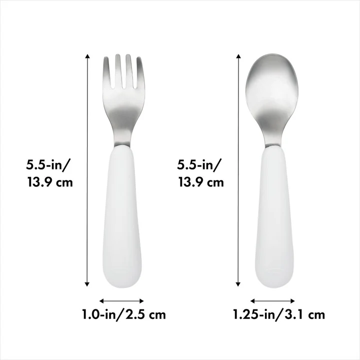 Oxo Tot On The Go Fork and Spoon Set - Opal