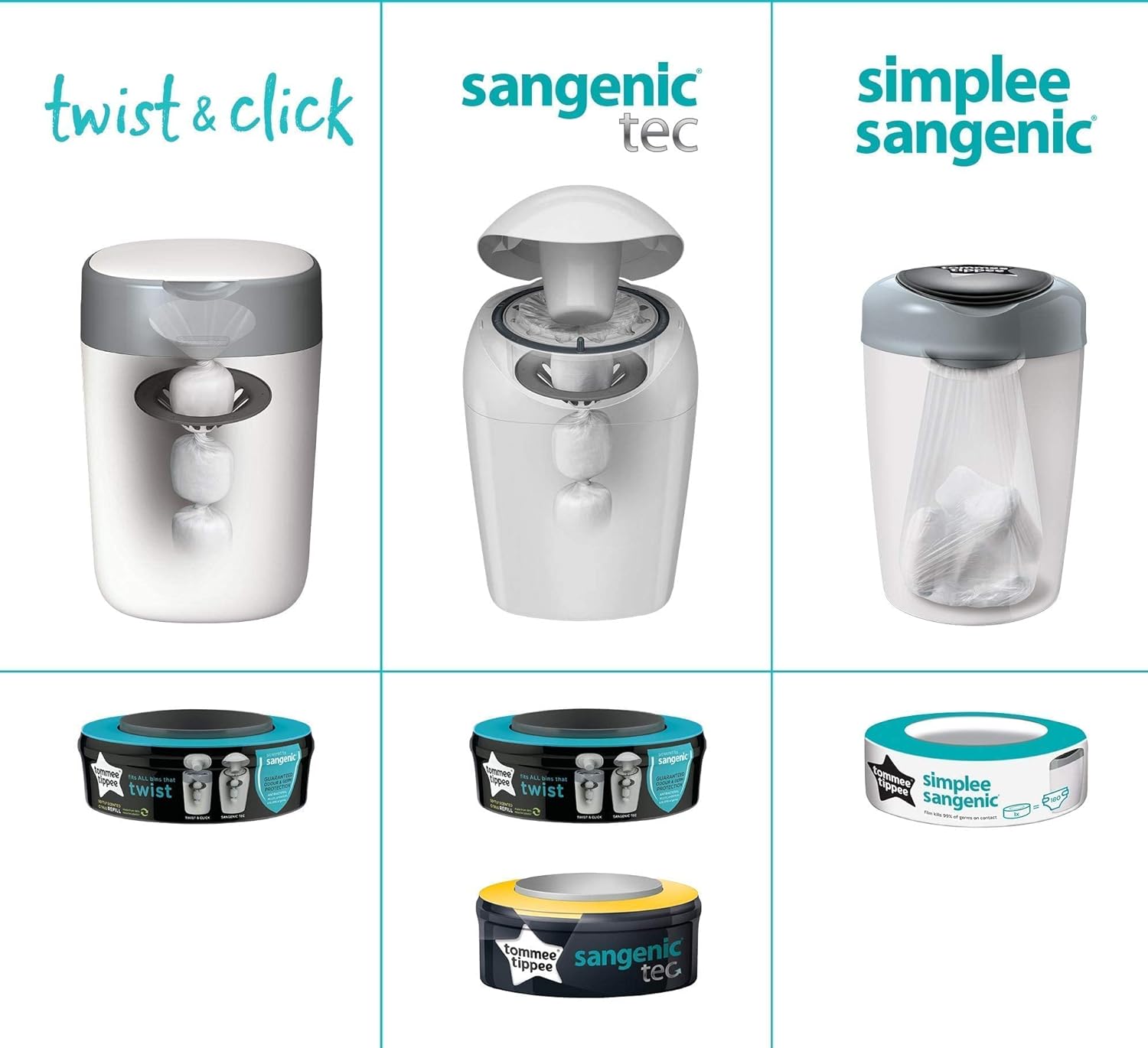 Tommee Tippee New Sangenic Tec Cassette 3pcs