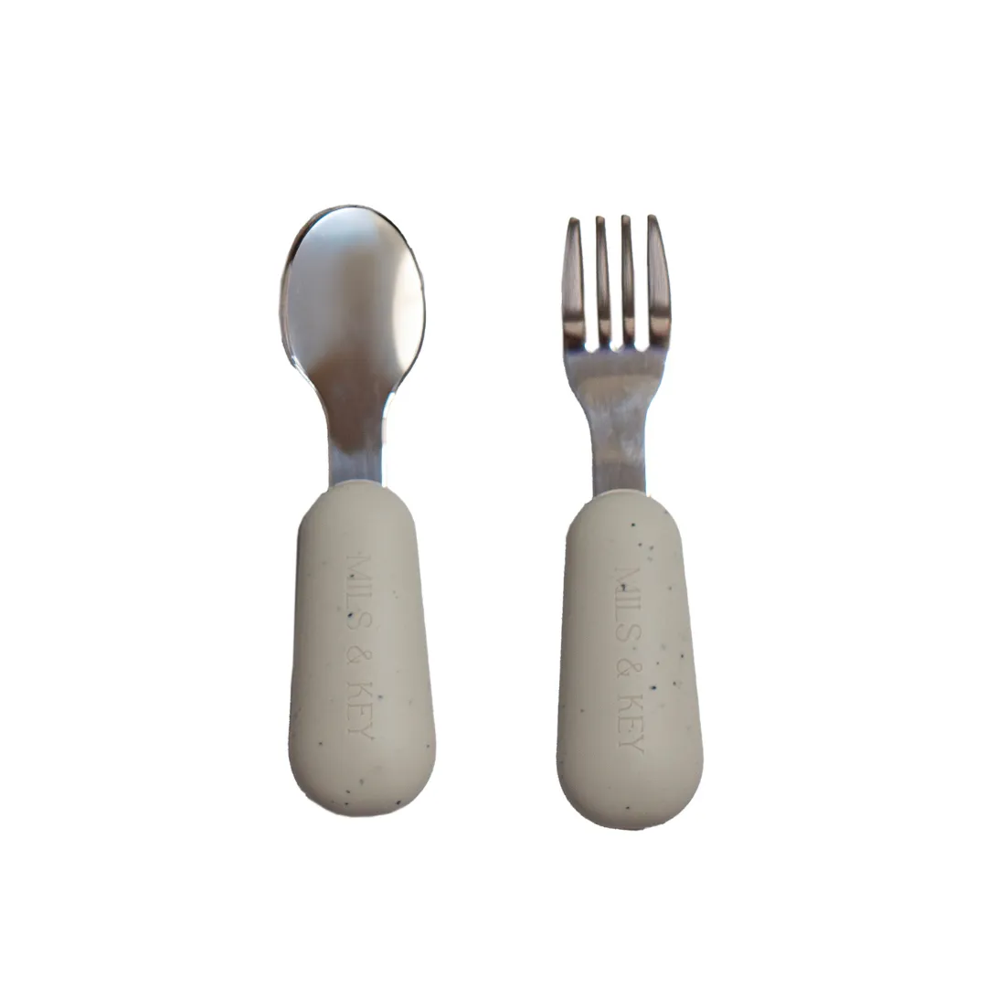 Mils & Key Speckled Stainless Steel Toddler Cutlery