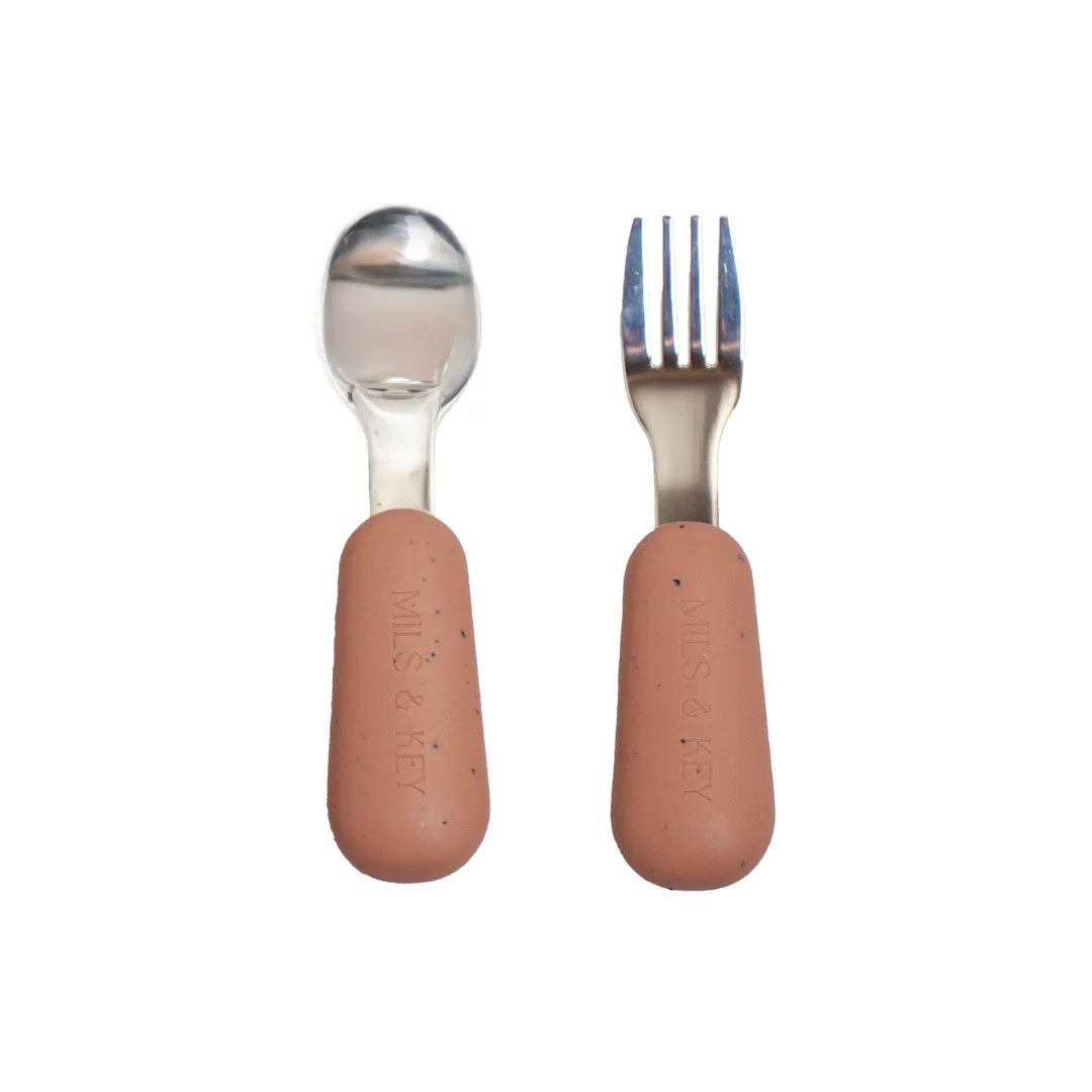 Mils & Key Speckled Stainless Steel Toddler Cutlery