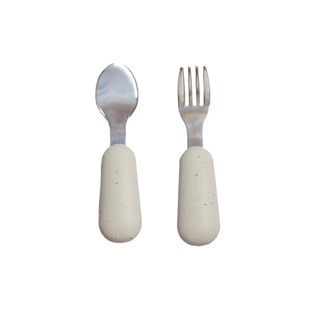 Mils & Key Speckled Stainless Steel Toddler Cutlery