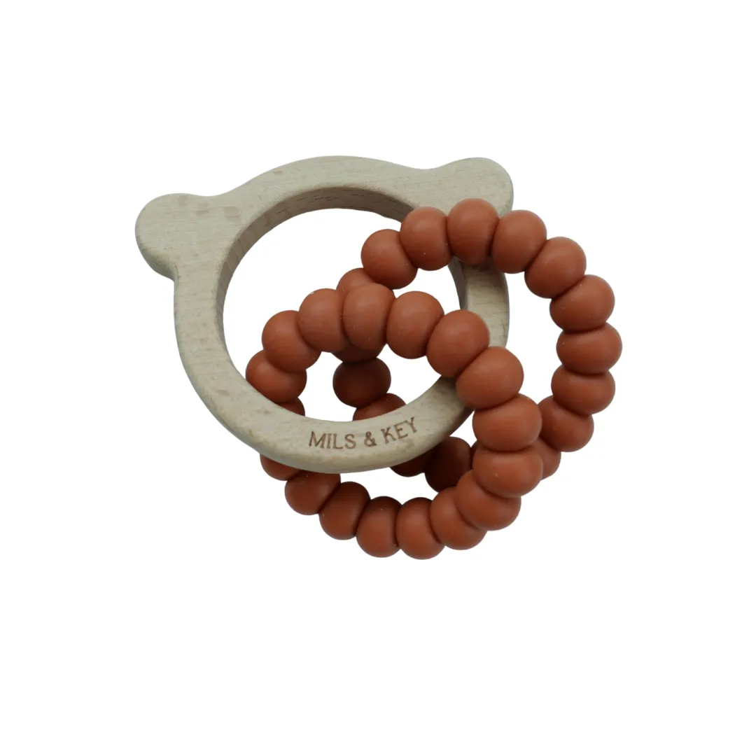 Mils & Key Wooden Bear Teether