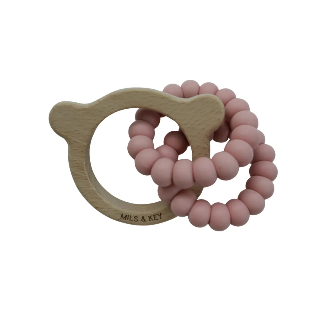 Mils & Key Wooden Bear Teether