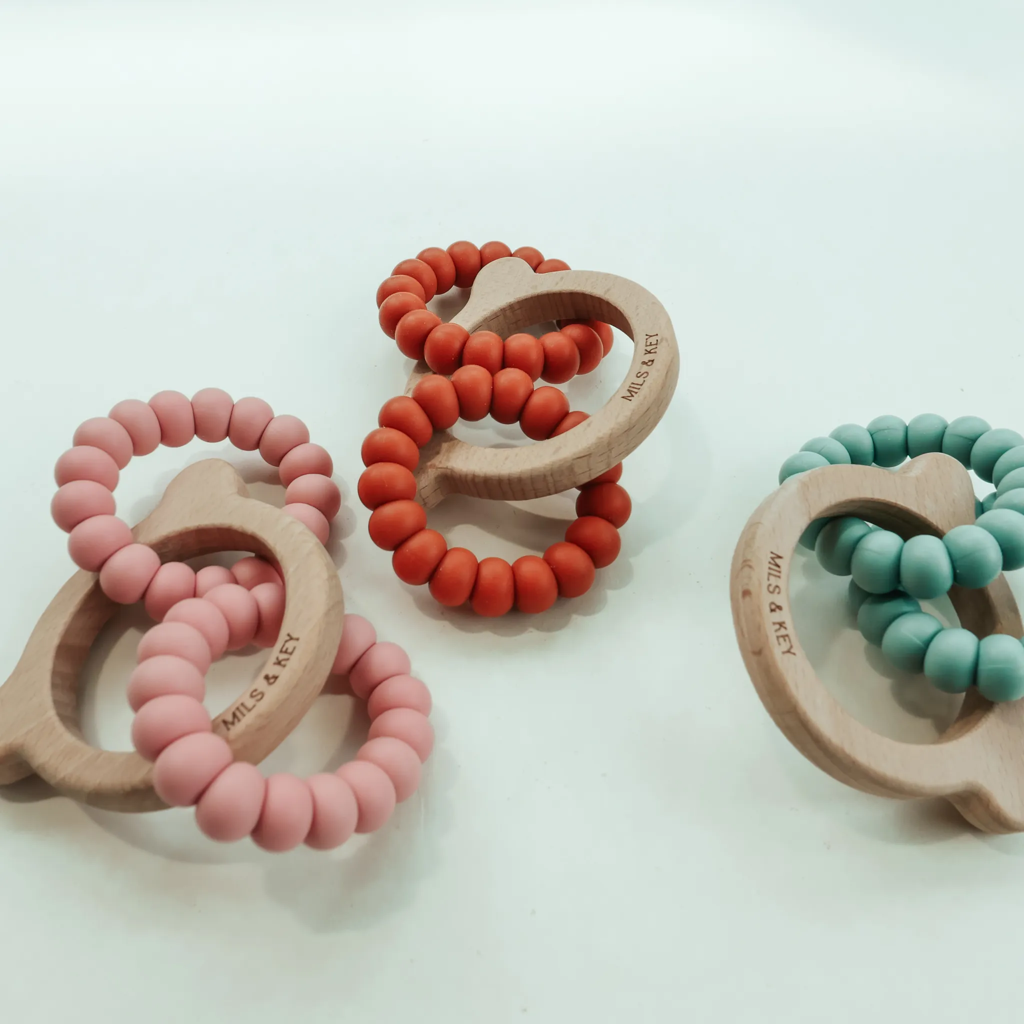 Mils & Key Wooden Bear Teether