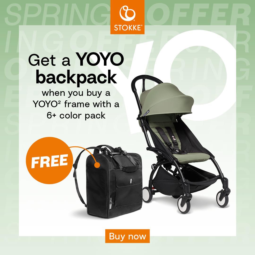 Stokke Yoyo2 Stroller Frame Black (0+ Newborn Pack and 6+ Color Pack Not Included)