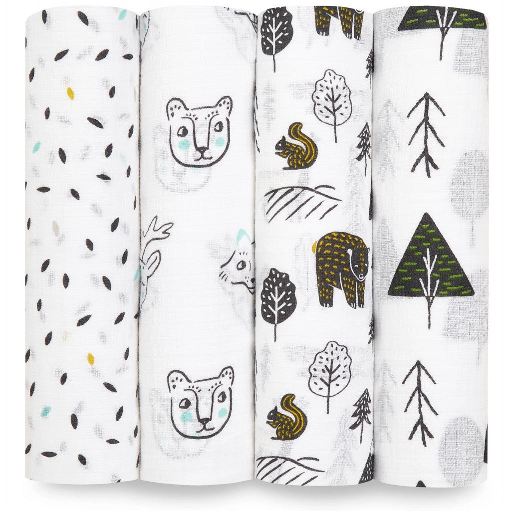 Aden + Anais Essentials Classic Muslin Swaddle Blankets 4pcs-Bebehaus