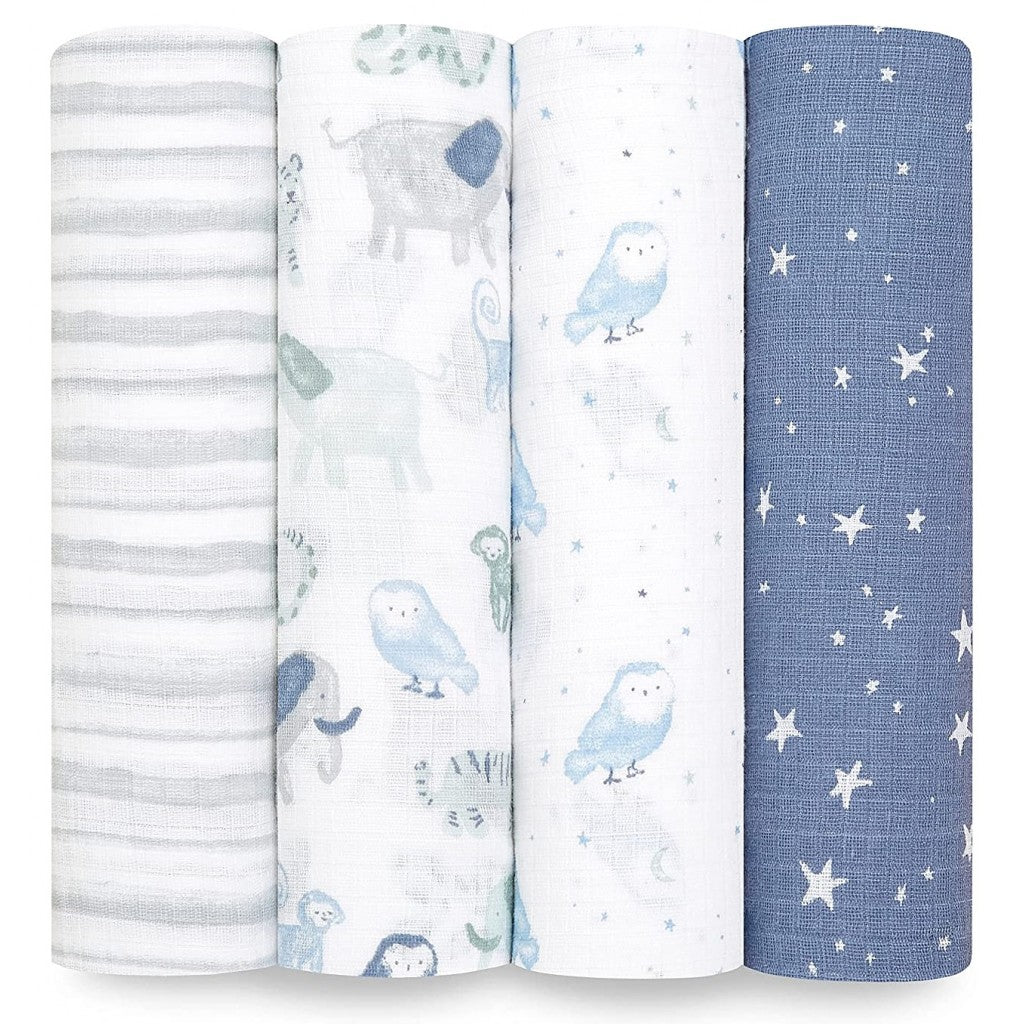 Aden + Anais Essentials Classic Muslin Swaddle Blankets 4pcs-Bebehaus
