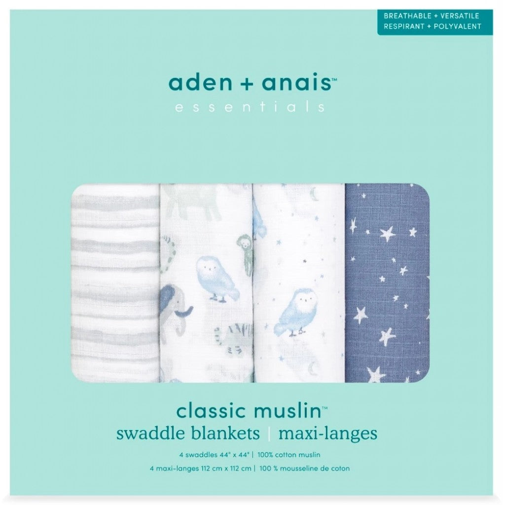Aden + Anais Essentials Classic Muslin Swaddle Blankets 4pcs-Bebehaus
