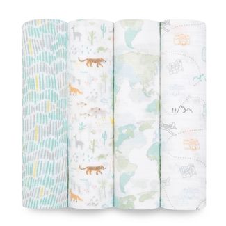 Aden + Anais Essentials Classic Muslin Swaddle Blankets 4pcs-Bebehaus