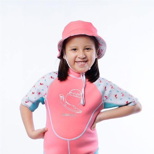 Cheekaaboo Reversible UPF 50+ Bucket Sun Hat-Salmon Pink Flamingo-Bebehaus