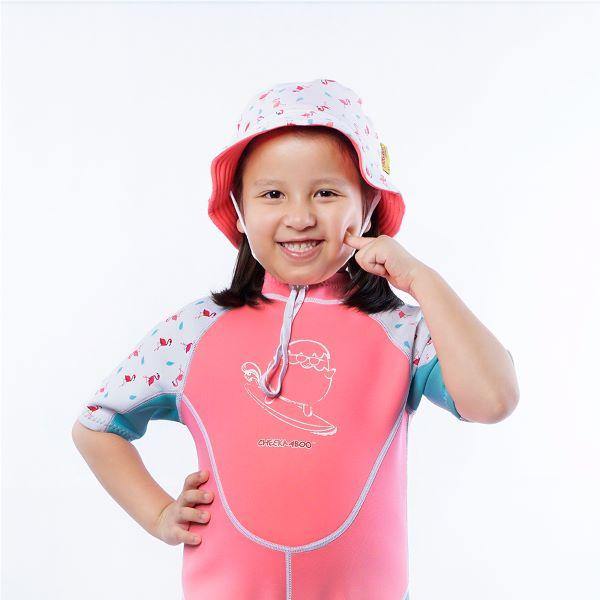 Cheekaaboo Reversible UPF 50+ Bucket Sun Hat-Salmon Pink Flamingo-Bebehaus