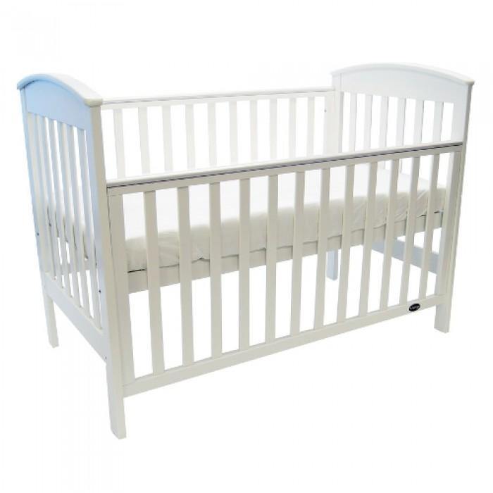 Babyhood Classic Curve 4-in-1 Convertible Cot (White)-Bebehaus