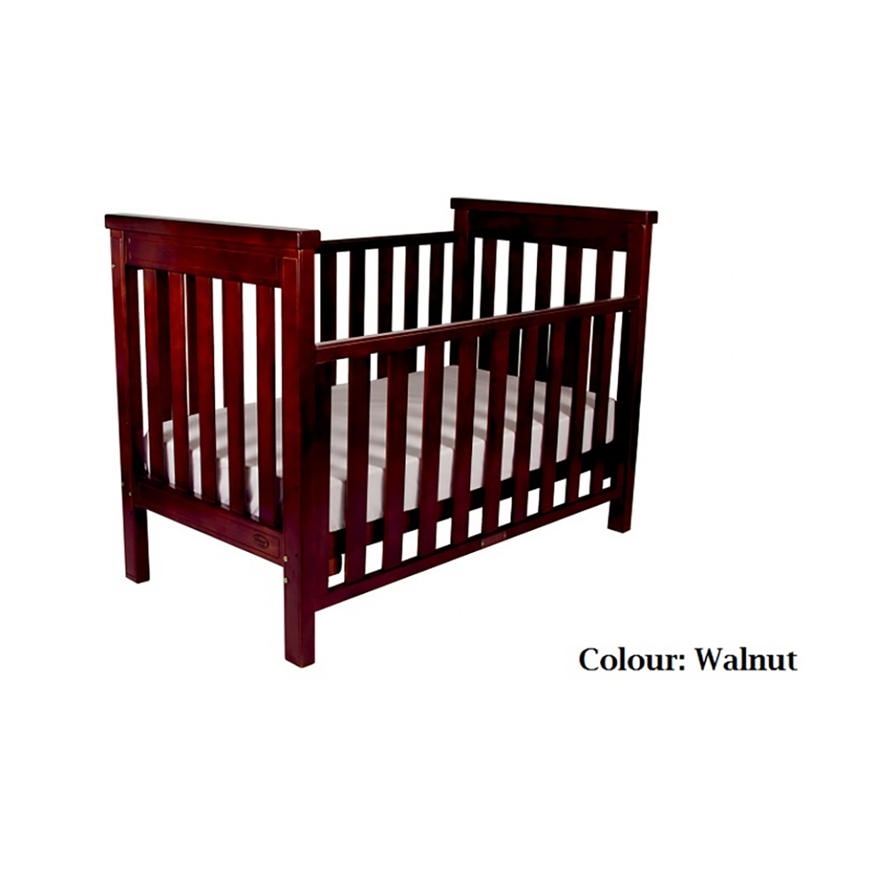 Babyhood Milano Cot-(Walnut)-Bebehaus
