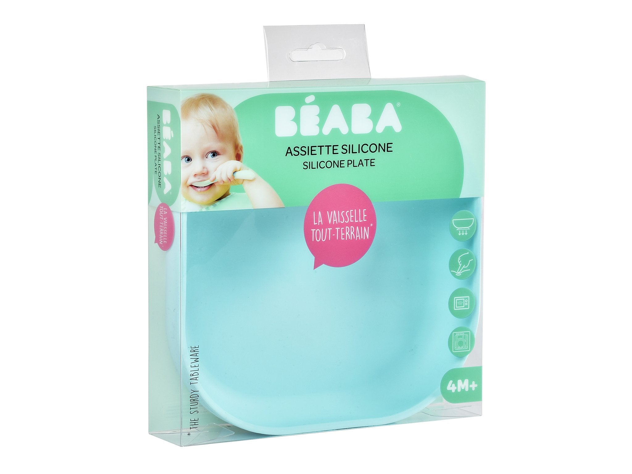 Beaba Silicone Suction Plate - (Pink,Light Blue)-Bebehaus