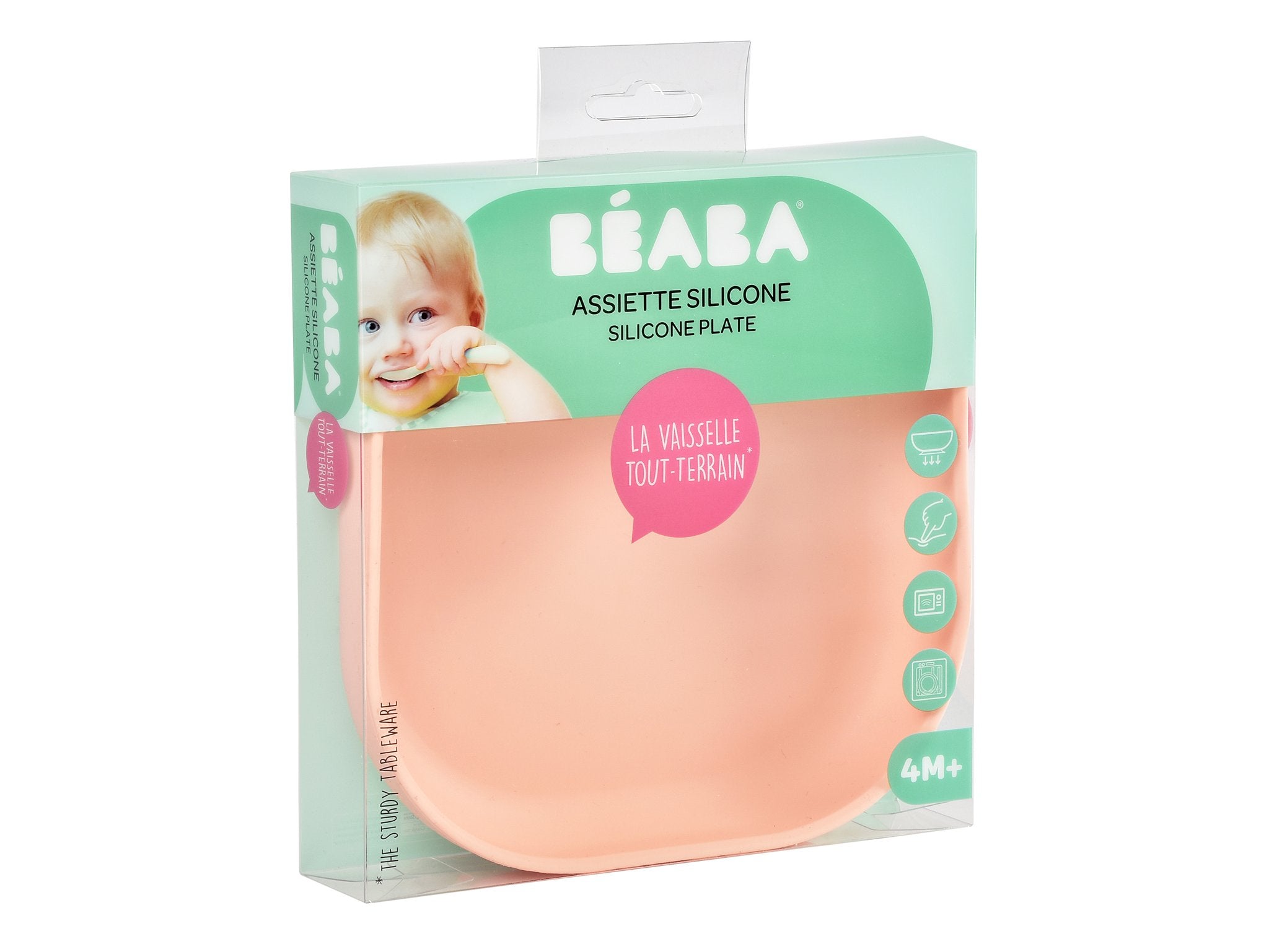 Beaba Silicone Suction Plate - (Pink,Light Blue)-Bebehaus
