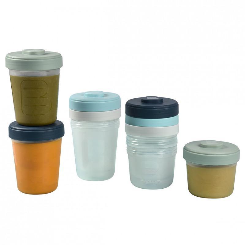 Beaba Set2 Age-8 Portions Clip Toddler Food Storage (4x250ml/4x150ml)-Bebehaus