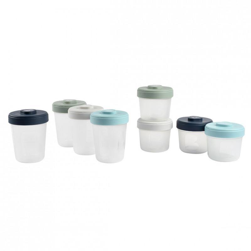 Beaba Set2 Age-8 Portions Clip Toddler Food Storage (4x250ml/4x150ml)-Bebehaus