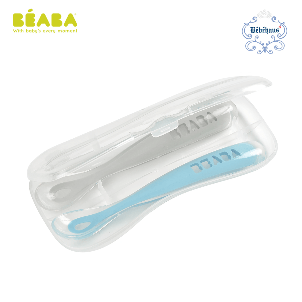 Beaba 1st Age Silicone Spoons with Carry Case-Bebehaus