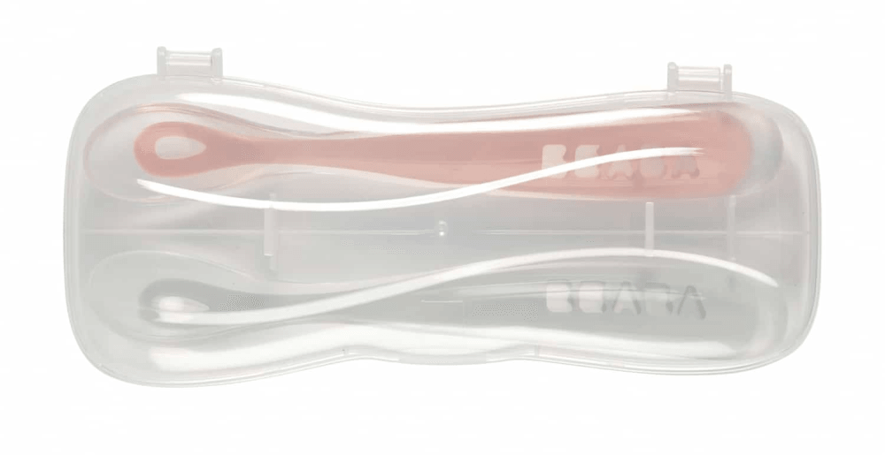 Beaba 1st Age Silicone Spoons with Carry Case-Bebehaus