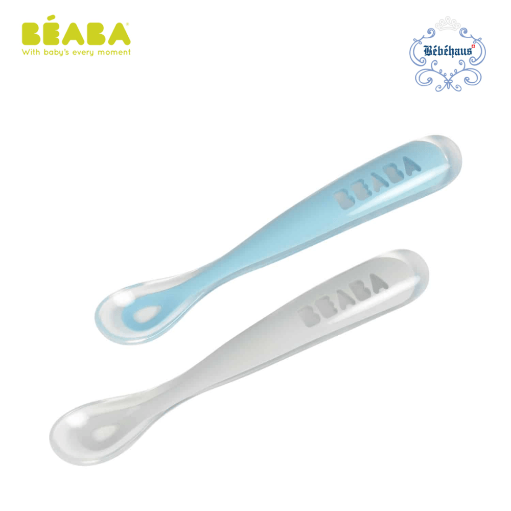 Beaba 1st Age Silicone Spoons with Carry Case-Bebehaus