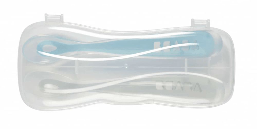 Beaba 1st Age Silicone Spoons with Carry Case-Bebehaus