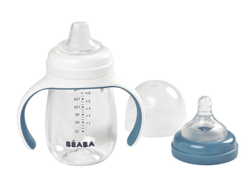 Beaba 2in1 Learning Bottle 7oz - Vintage Pink-Bebehaus