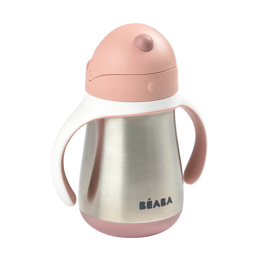 Beaba Stainless Steel Straw Cup - Vintage Pink-Bebehaus