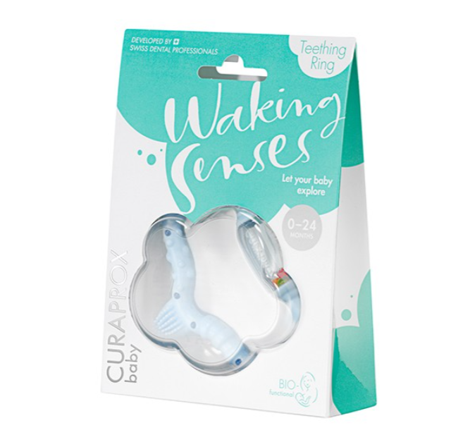 Curaprox Baby Teething Ring (Blue)-Bebehaus