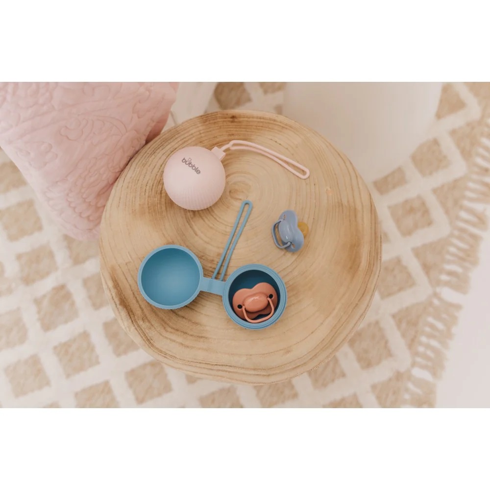 Bubble Silicone Pacifier Holder - Blue-Bebehaus