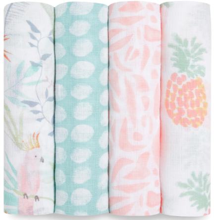 Aden + Anais Essentials Classic Muslin Swaddle Blankets 4pcs-Bebehaus