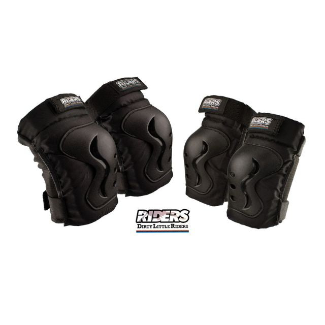 Riders DLR Safety Pad Set - Black-Bebehaus