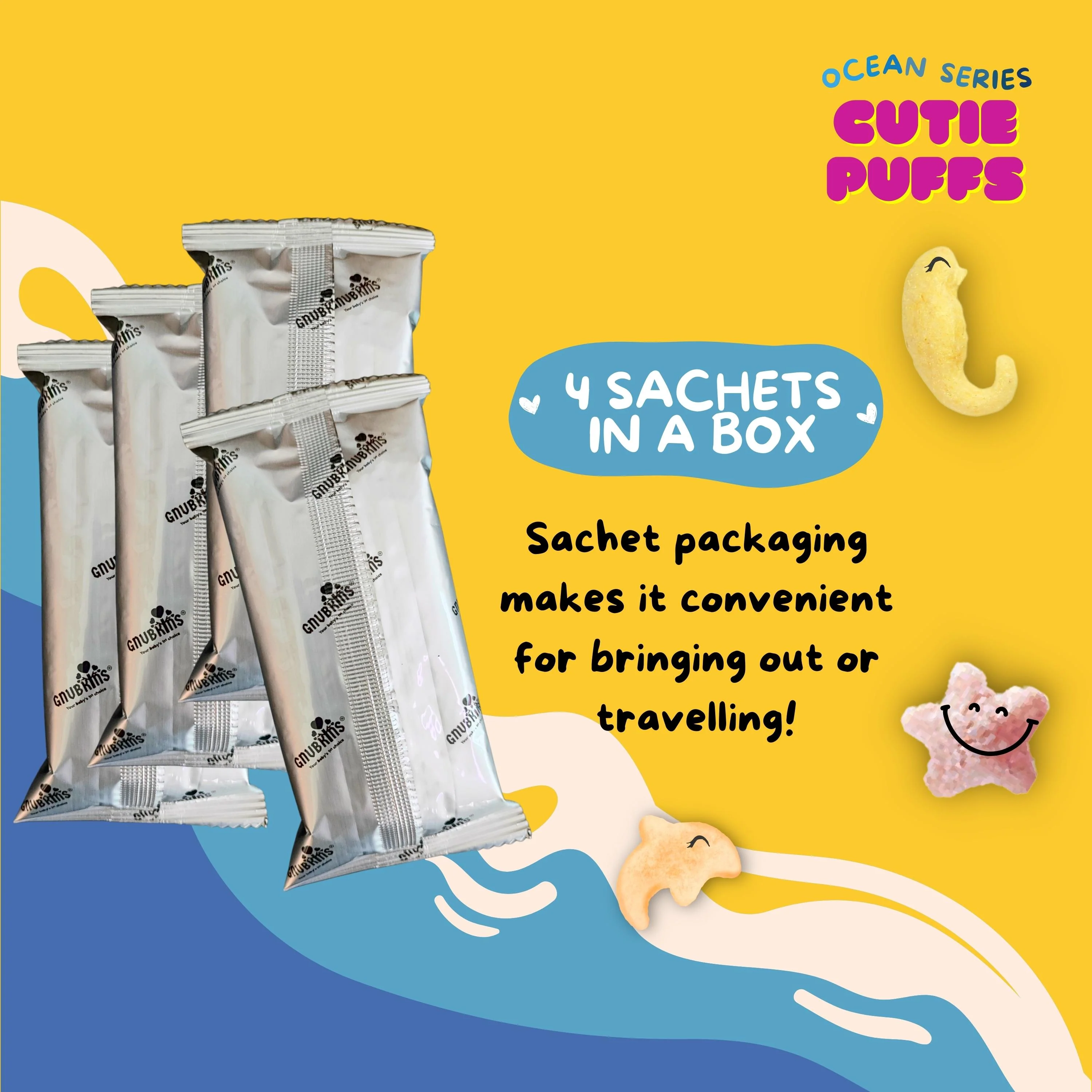 Gnubkins Cutie Puffs Dolphin Shaped With Pumpkin & Carrot-Bebehaus