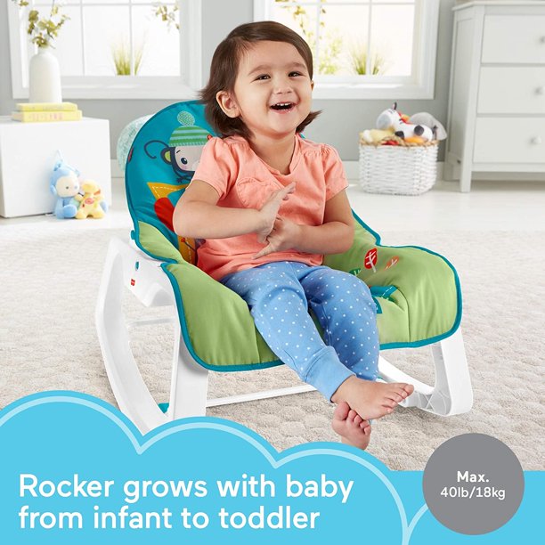 Fisher Price Newborn-to-Toddler Portable Rocker - Colorful Jungle-Bebehaus