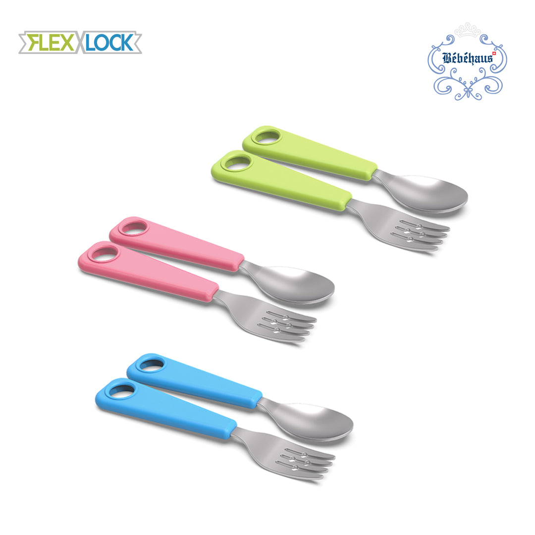 FLEXNLOCK Flexware Spoon/Fork Kids Set-Bebehaus