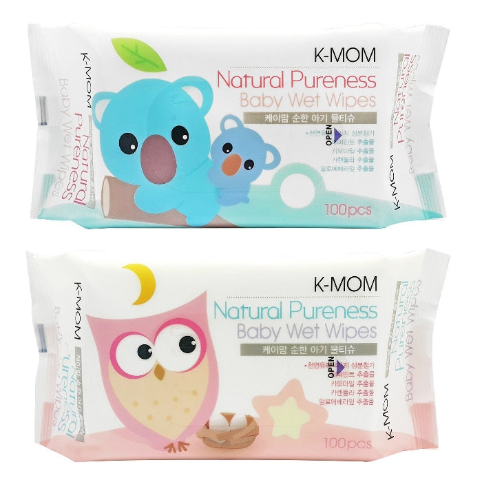 K-MOM Natural Pureness Baby Wet Wipes 100Pcs-Bebehaus