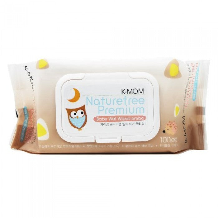 K-MOM Nature Free Premium Baby Wet Wipes Embo (100 Pcs)-Bebehaus