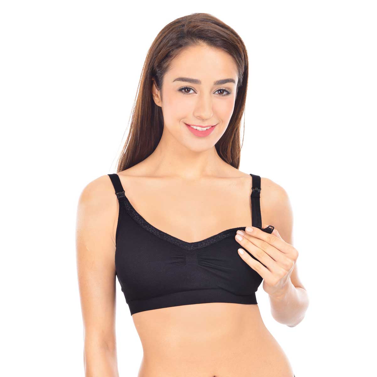 Lunavie Seamless Nursing Bra Black-Bebehaus