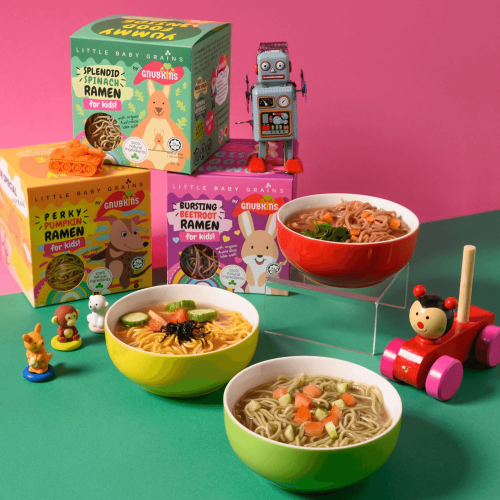 Little Baby Grains Bursting Beetroot Ramen for Kids-Bebehaus