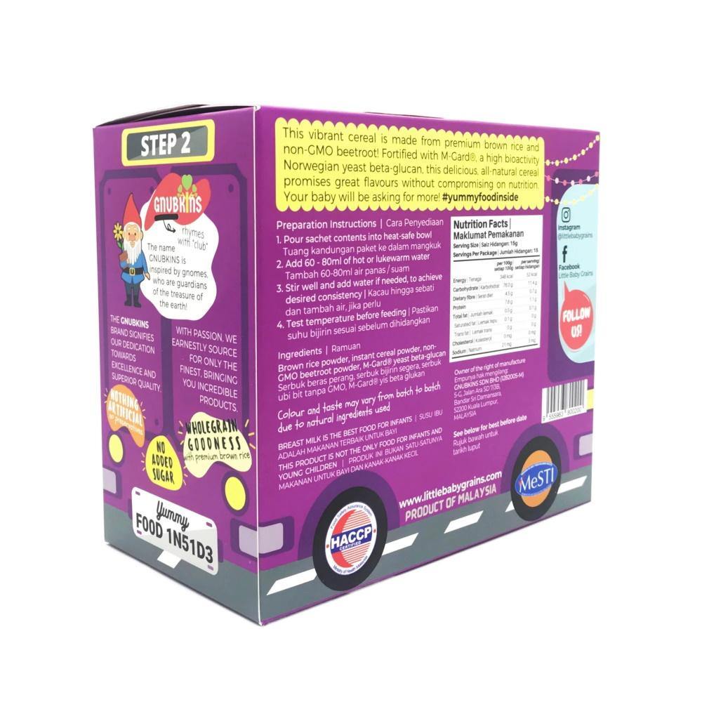 Little Baby Grains Premium Brown Rice and Non-GMO Beetroot Instant Cereal-Bebehaus