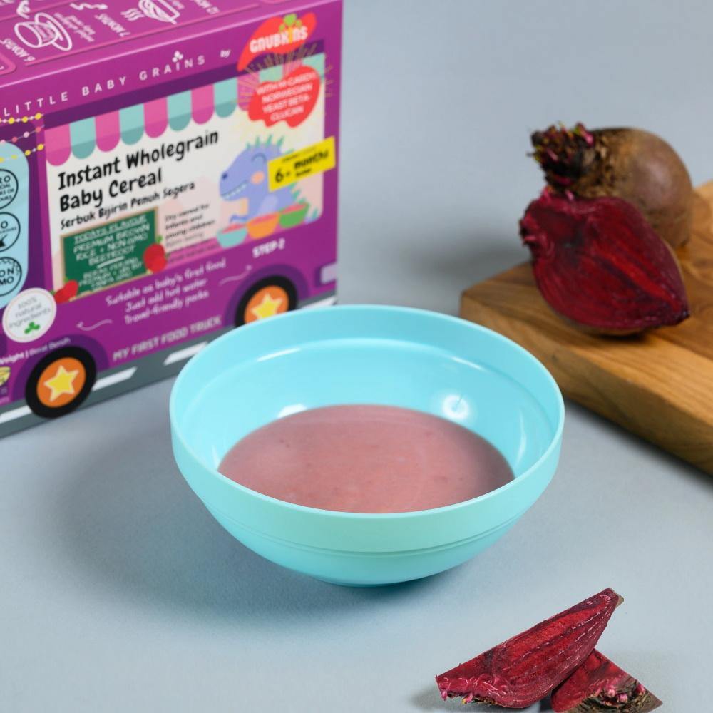 Little Baby Grains Premium Brown Rice and Non-GMO Beetroot Instant Cereal-Bebehaus