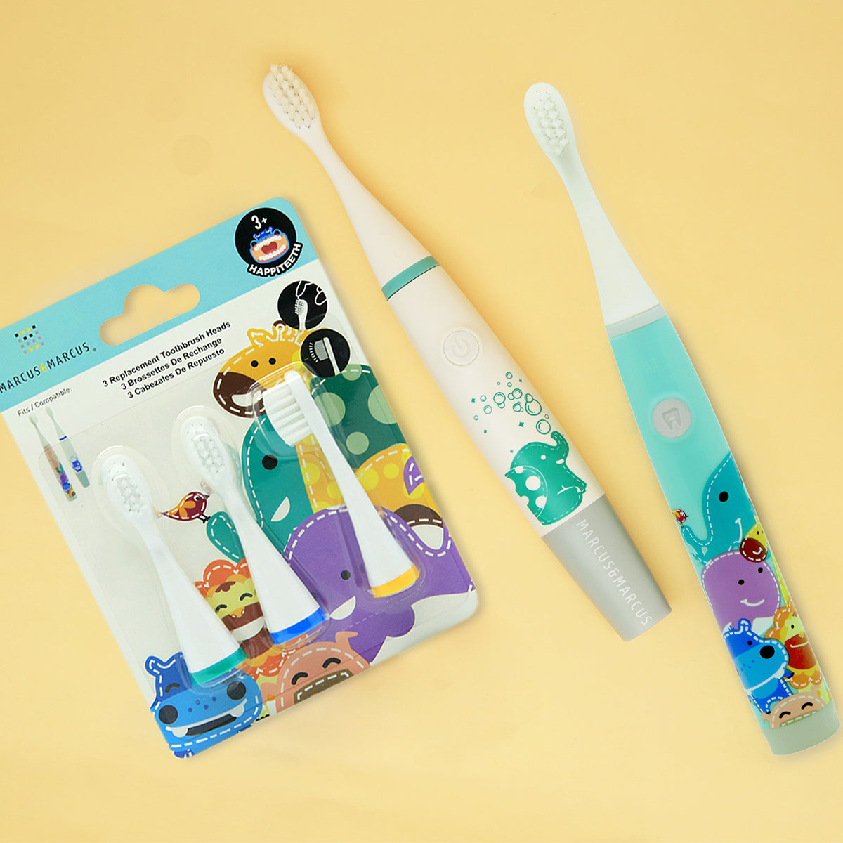 Marcus & Marcus Replacement Toothbrush Heads (3pcs)-Bebehaus