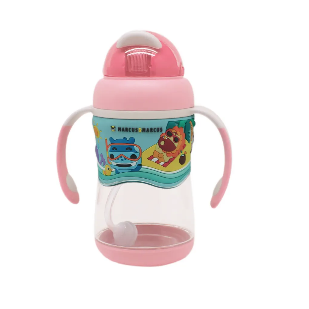 Marcus & Marcus 2 Stage Tritan Straw Bottle (Pink/Blue)-Bebehaus