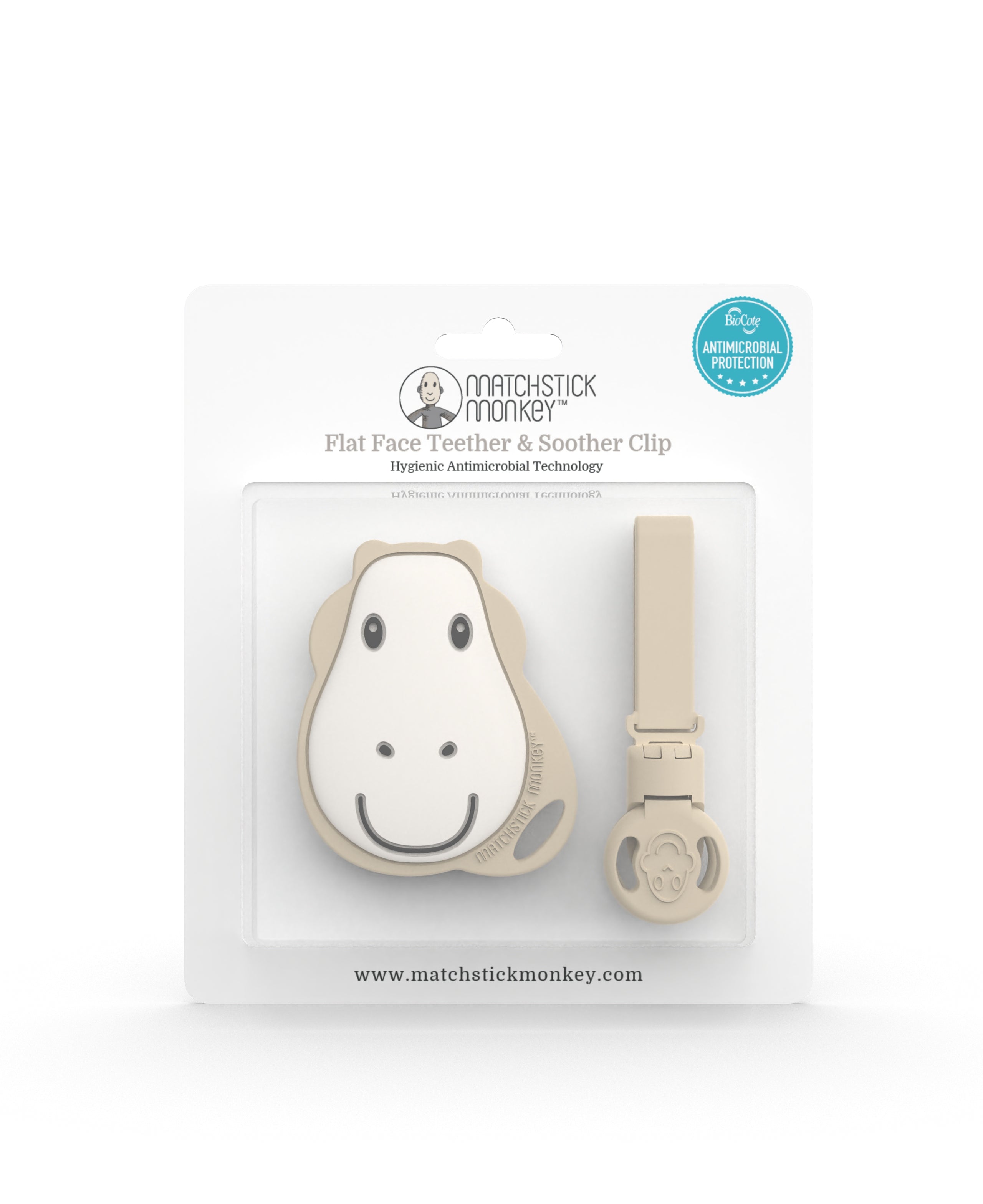 Matchstick Monkey Gift Flat Face Teether & Soother Clip-Bebehaus