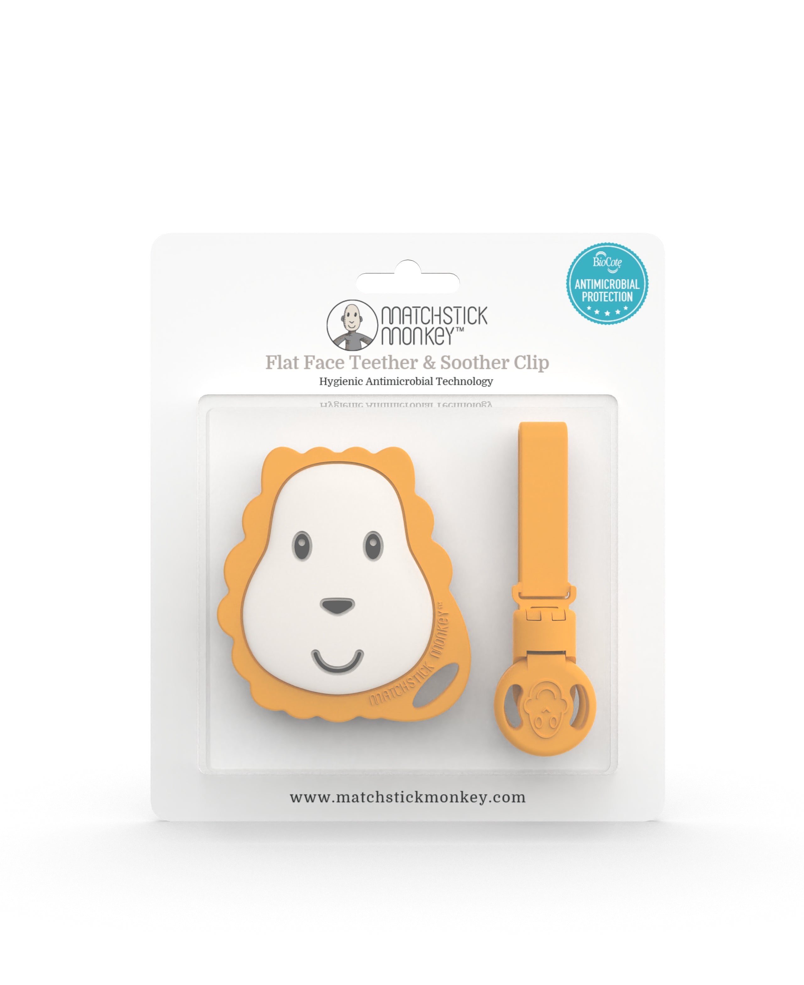 Matchstick Monkey Gift Flat Face Teether & Soother Clip-Bebehaus