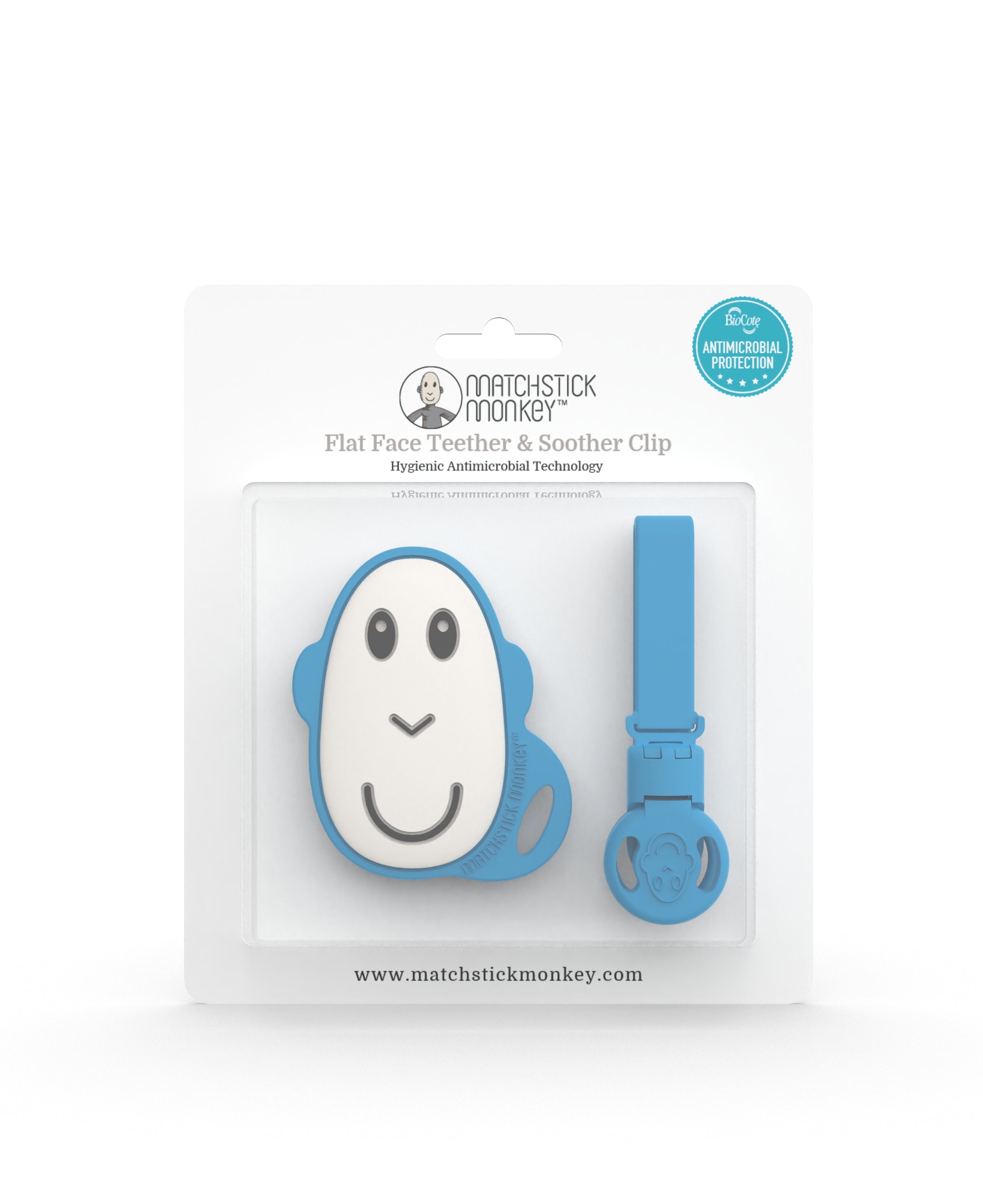 Matchstick Monkey Gift Flat Face Teether & Soother Clip-Bebehaus